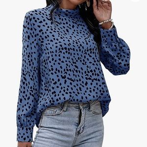 Blue Leopard Spot Blouse